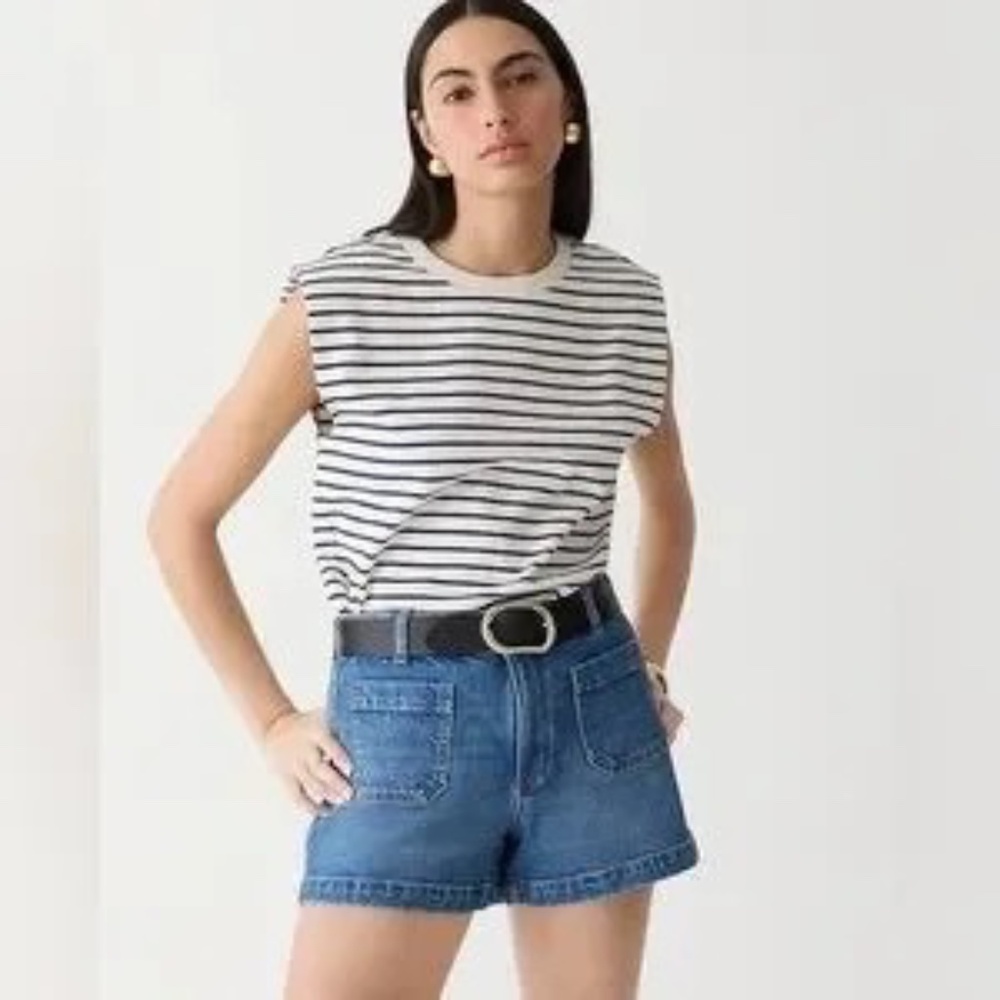 NWT J.crew Patch-pocket denim jean short in Hillside wash 10 NWT